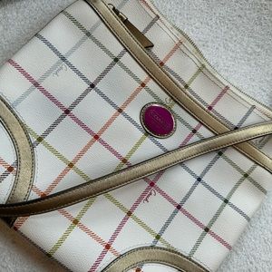 Coach Peyton Tattersall Leather Crossbody Bag